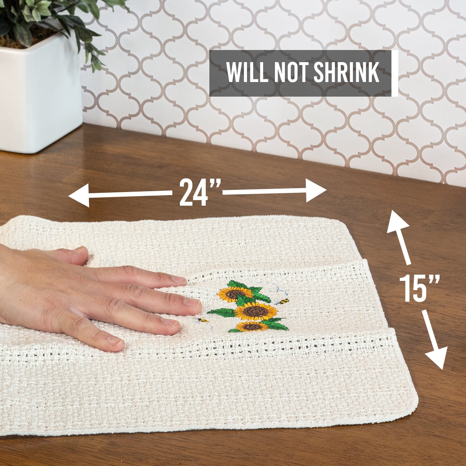 100% Cotton Novelty Embroidered Kitchen Towels  24" x 15"
